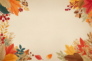 Autumnal leaves and berries frame be, a Photo by Pixeness Studio