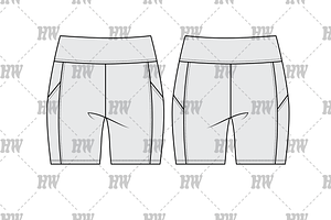 Biker Shorts Fashion Flat