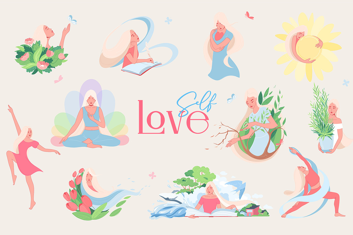 Self Love Illustrations+Design KIT, a Graphic by potokvarte (Photo 3 of 24)