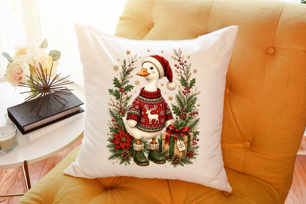 Christmas Silly Goose Floral Boho, a Seasonal Illustration by Sublimation Artist (Photo 9 of 9)