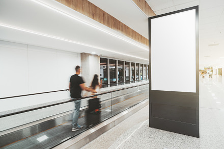 Vertical banner mockup in an airport, a Business Photo by SkyNext