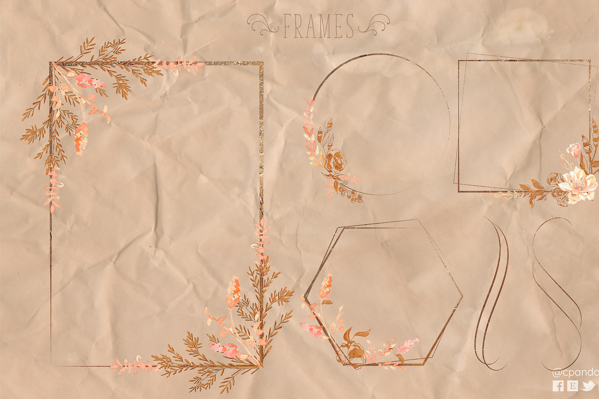 Botanical Champagne watercolor, a Decorative Illustration by CpandoShop (Photo 3 of 7)