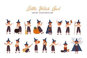 Cute little witch set, a Person Illustration by Good Studio