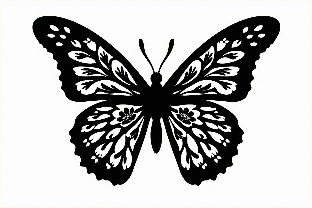 Flying Butterfly Vector Silhouette, an Illustration by Amazin_art (Photo 11 of 21)