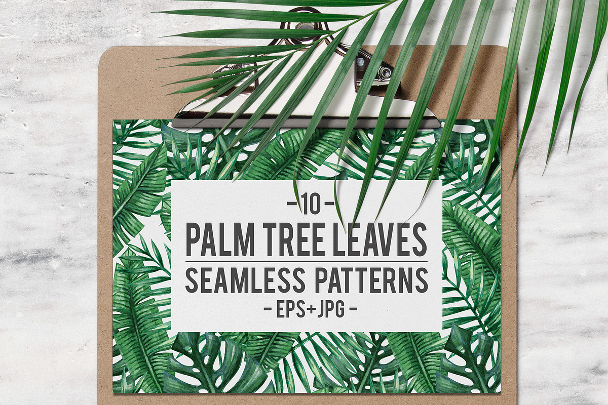 Palm leaves seamless pattern, a Pattern Graphic by Bigio Designs (Photo 1 of 6)