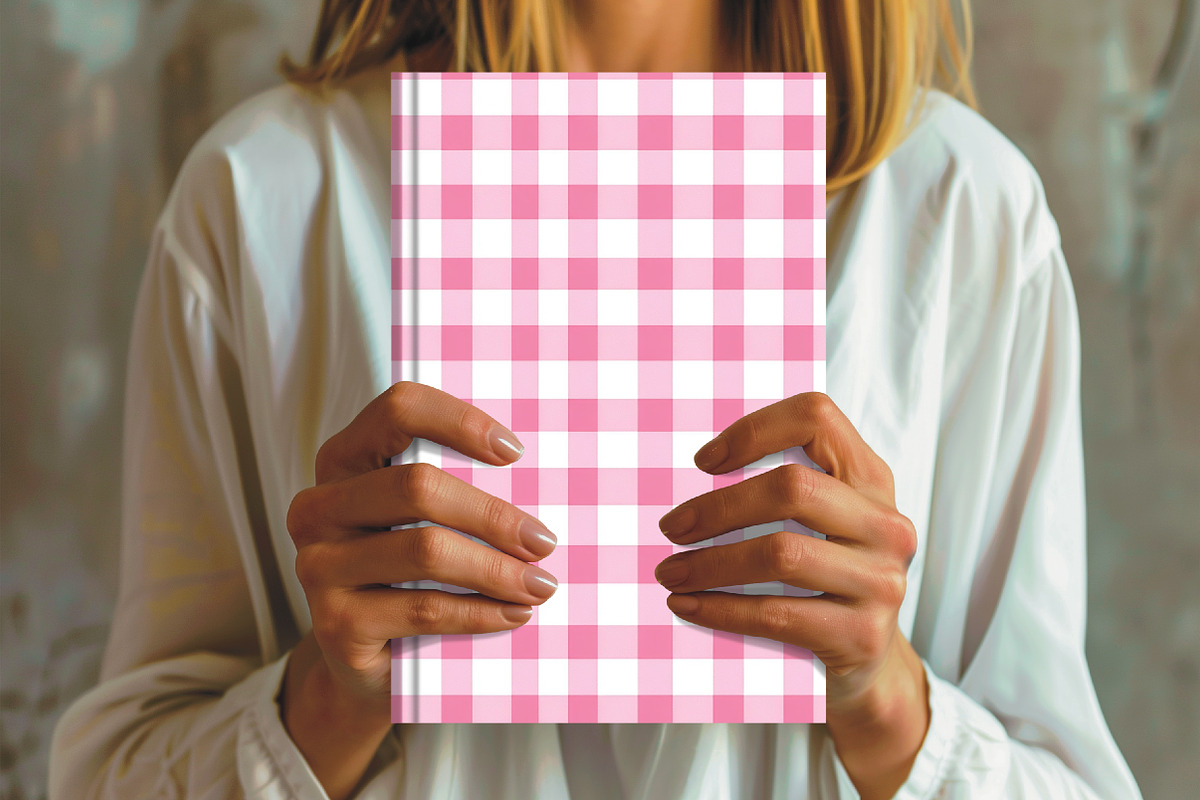 Light Pink and White Plaid Backgroun, a Pattern Graphic by Libby Wishes (Photo 3 of 5)