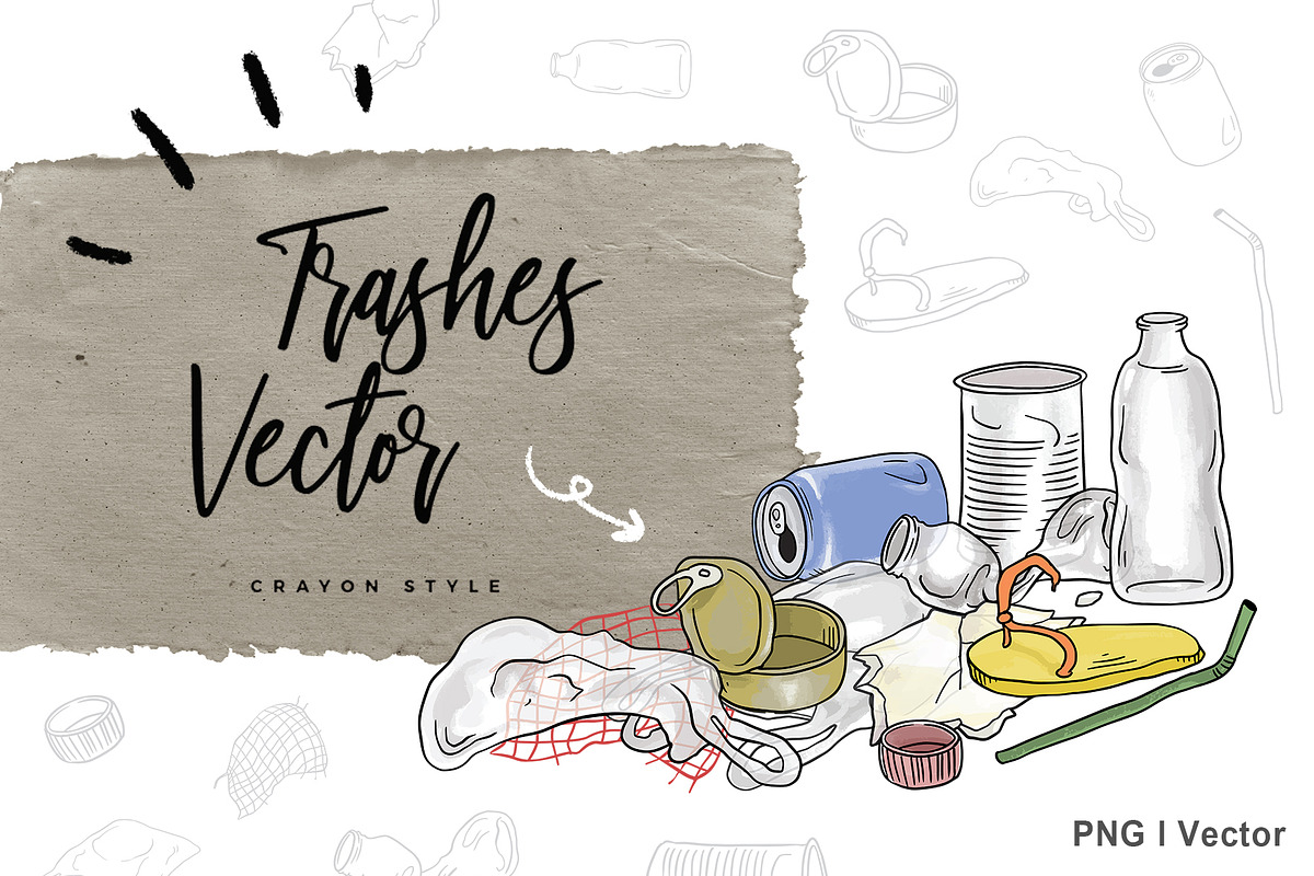 Trashes Vector, a Food Illustration by aniunova (Photo 1 of 4)
