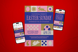 Pink Easter Sunday Flyer Set, a Flyer Template by The Good Store