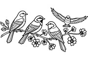 Birds on Branch Vector Collection, an Illustration by Designer_Momina (Thumbnail 3 of 21)