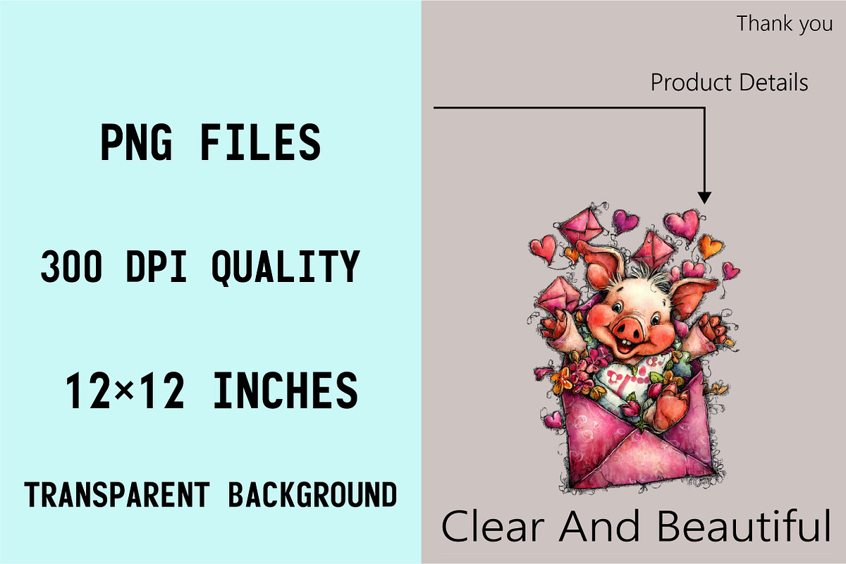 Quirky Valentine Pig Clipart Bundle, an Illustration by SVGArt (Photo 4 of 7)