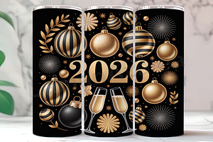 Happy New Year 2026 Tumbler Wrap, a Background Photo by LamanAzalea