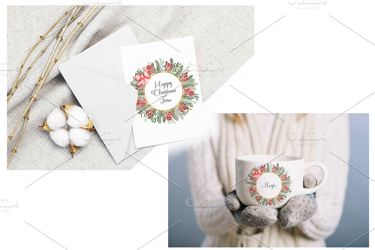 Watercolor Christmas Holidays, a Seasonal Illustration by MayaNavits (Photo 15 of 16)
