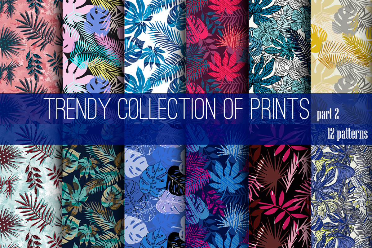 12 trendy tropical pattern., a Pattern Graphic by zeffir (Photo 1 of 3)