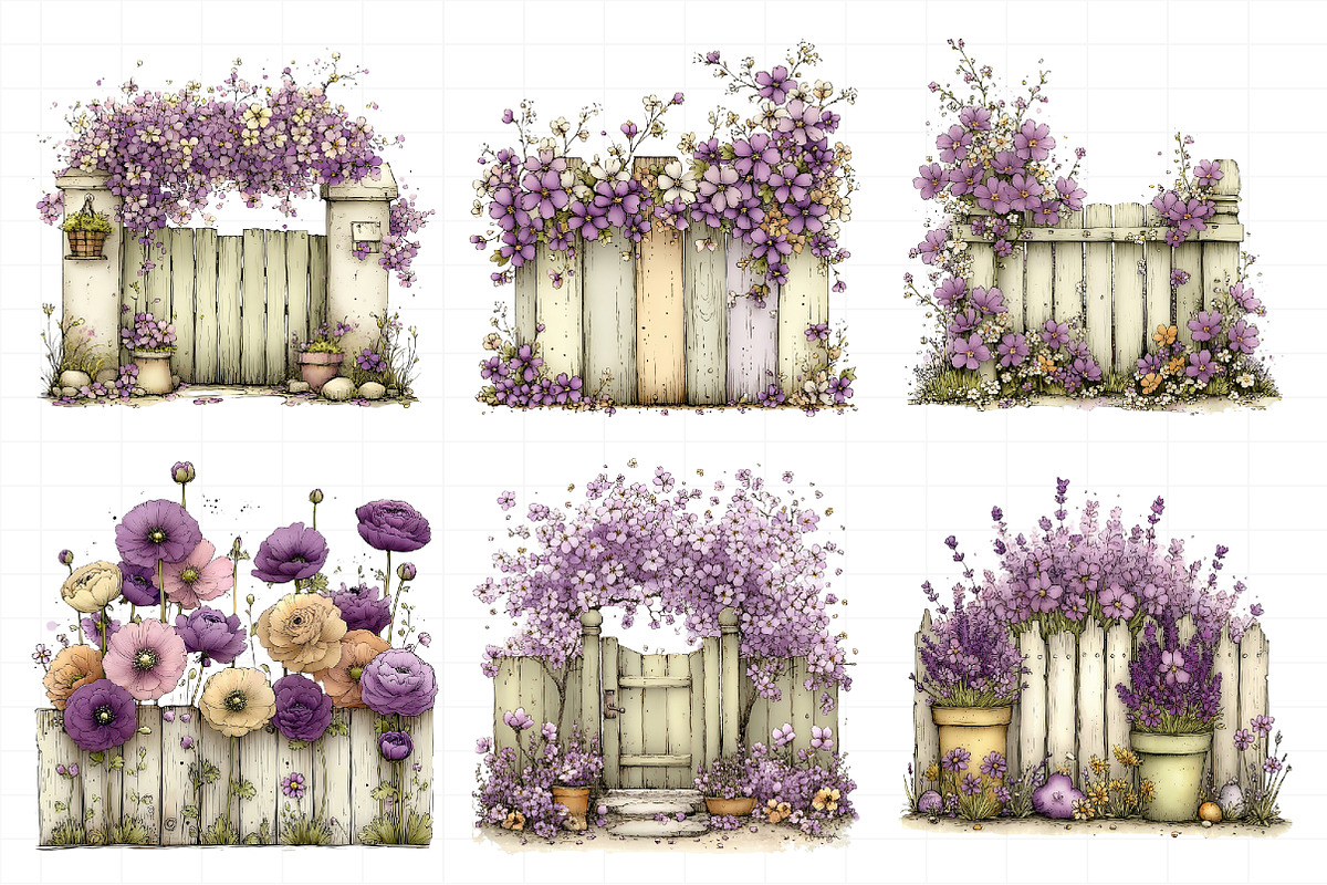 Spring Fence & Flower Clipart, an Illustration by Daily.Designs (Photo 8 of 8)