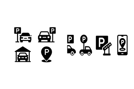 Parking icons and symbols, a Technology Illustration by ZinetroN