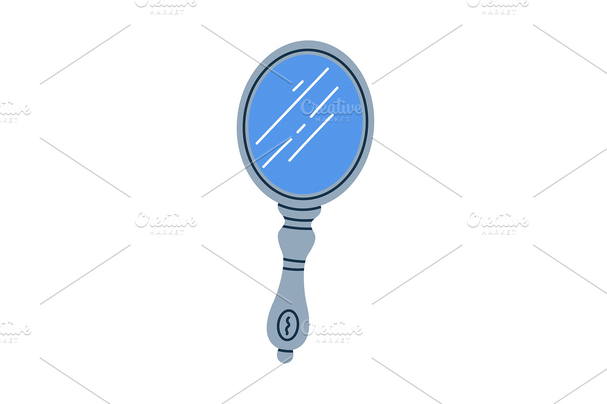 Mirror with Glass and Handle as, an Illustration by TopVectors