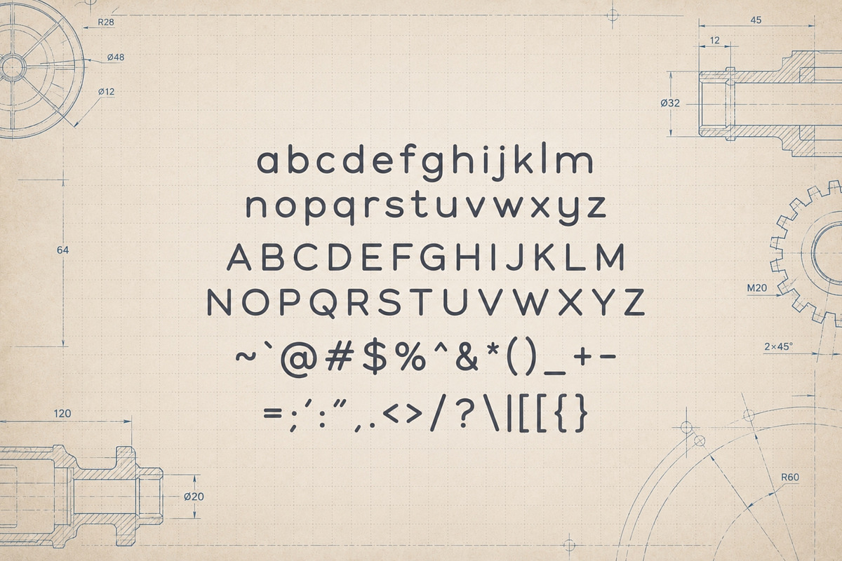 Drafting Table - Engineering Font, a Sans Serif Font by HipFonts (Photo 2 of 8)