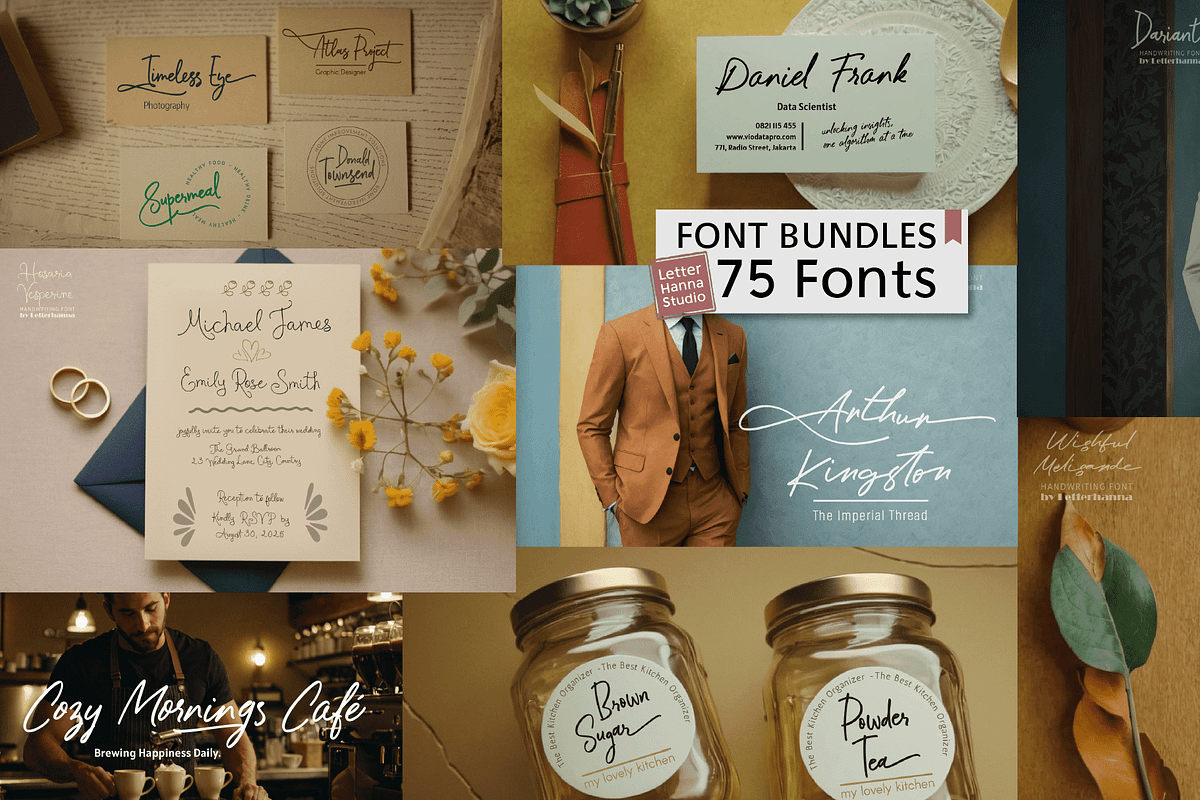 Mega 75 Handwriting Font Bundle, a Handwritten Font by Letterhanna Studio (Photo 7 of 9)