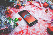 Christmas & New Year Mock-Up #3, an iPhone Mockup by EmilGuseinov (Thumbnail 1 of 2)