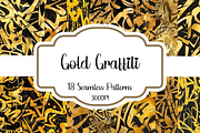 Gold Graffiti Seamless Patterns, a Pattern Graphic by PrintablesByFranklyn (Thumbnail 1 of 4)