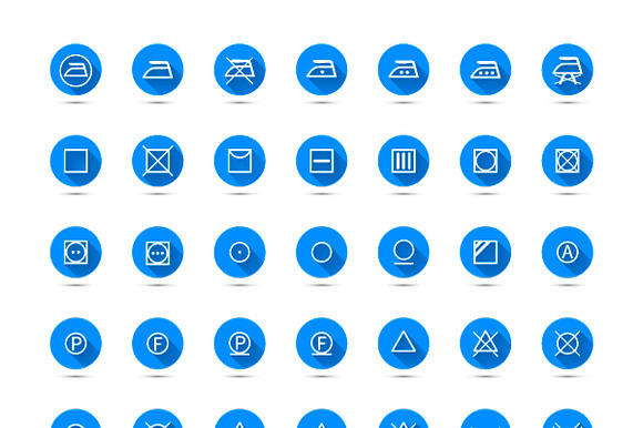 Big Set Of Laundry Symbols Icons