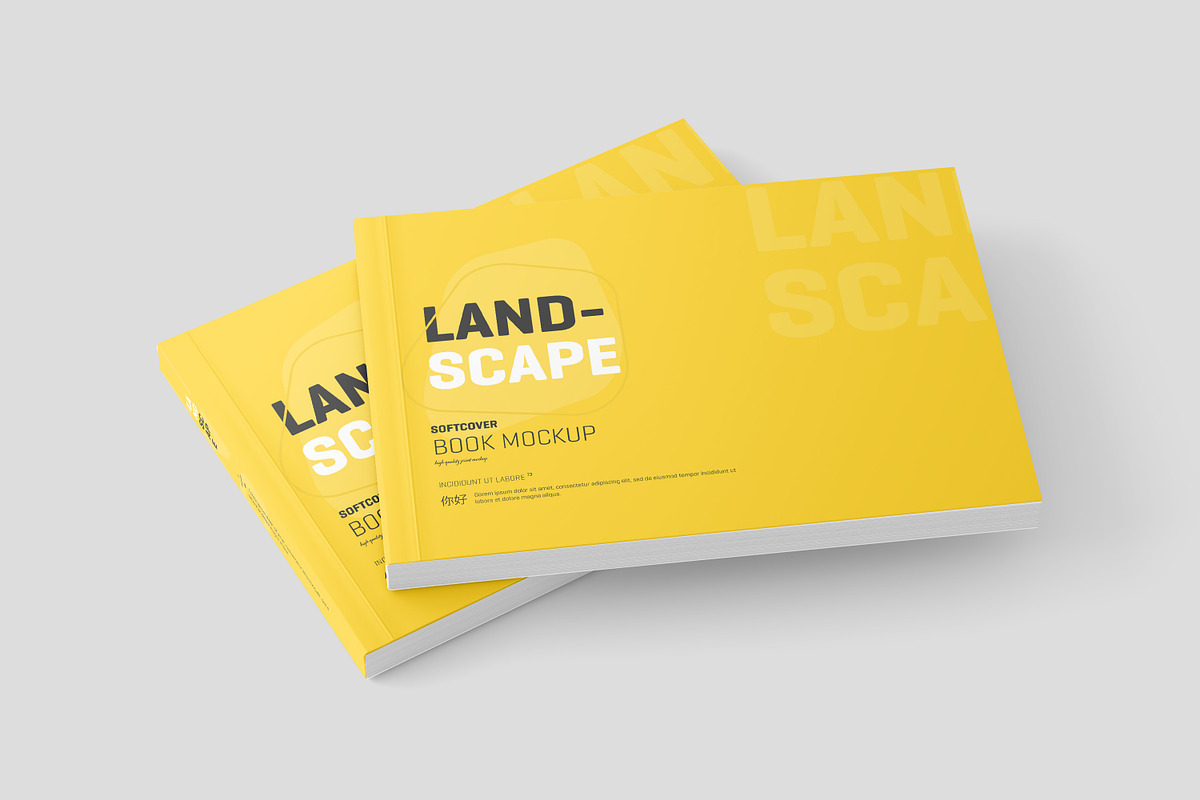 Landscape Softcover Book Mockup, a Mockup by Toasin Studio (Photo 12 of 17)