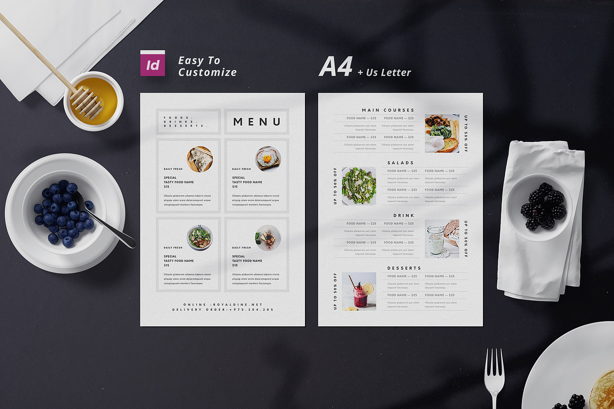 Minimal Food Menu, a Flyer Template by Designsoul14 (Photo 2 of 5)