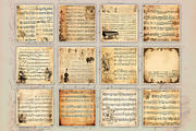 Christmas Music Retro Vintage Sheets, a Background Graphic by Fun Digital (Thumbnail 5 of 6)