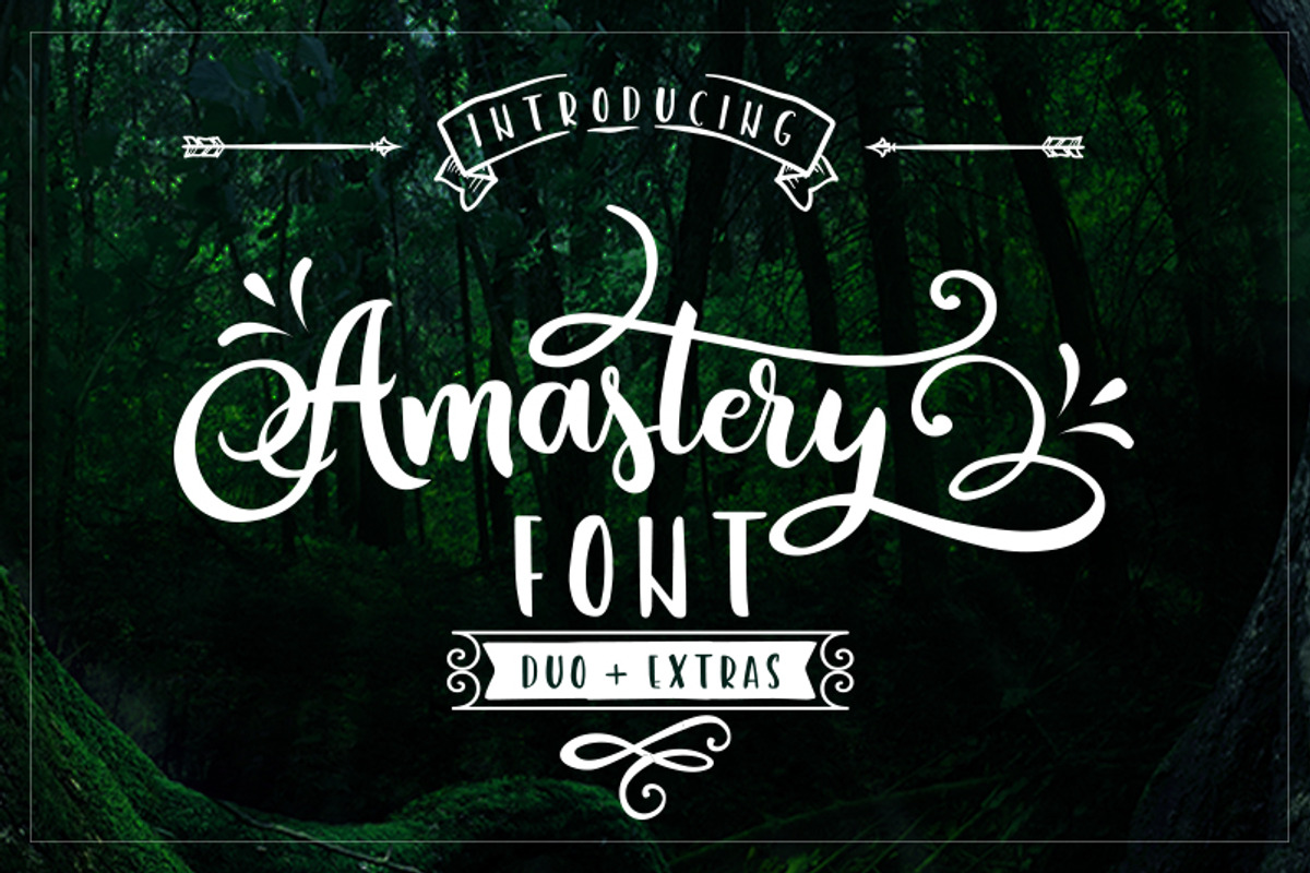 Amastery Font DUO and extras, a Script Font by BlackCatsMedia (Photo 1 of 13)