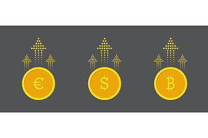 Dollar icon. Currency growth concept, a Finance Illustration by Vector Creator