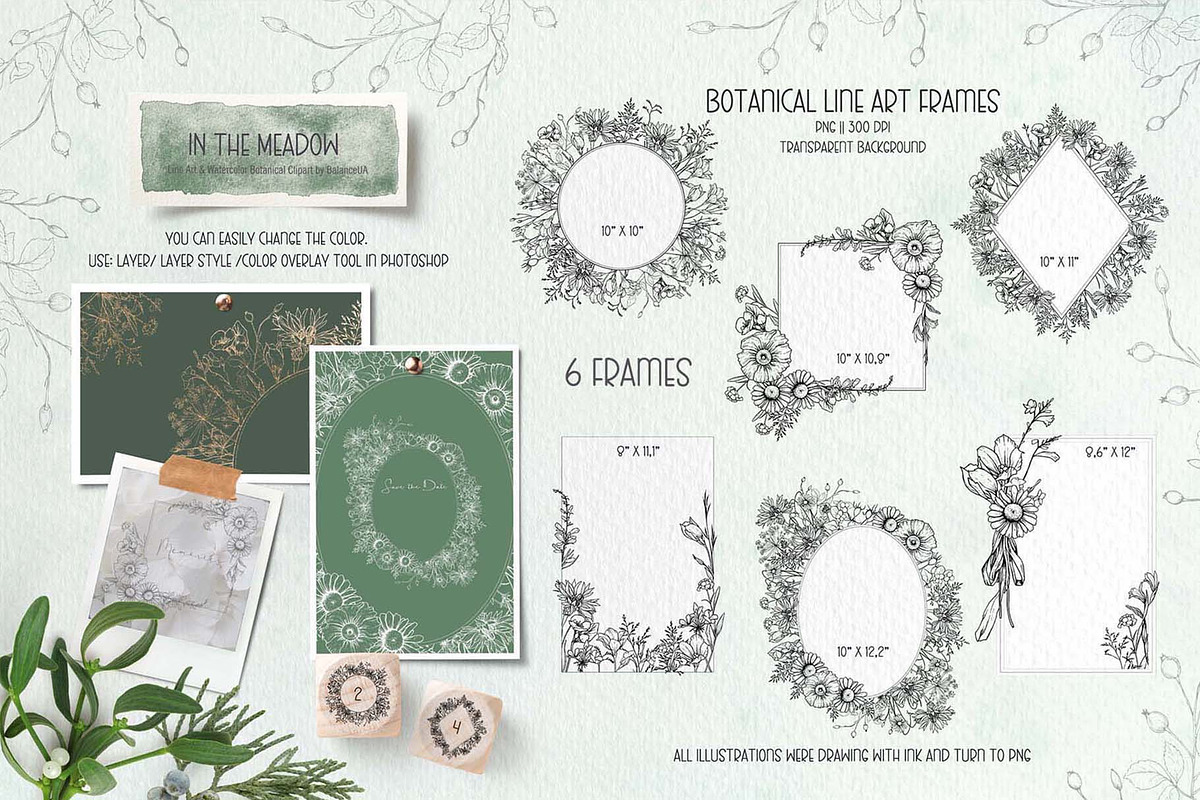 Wildflower Line Art Clipart, a Decorative Illustration by BalanceUA (Photo 10 of 18)