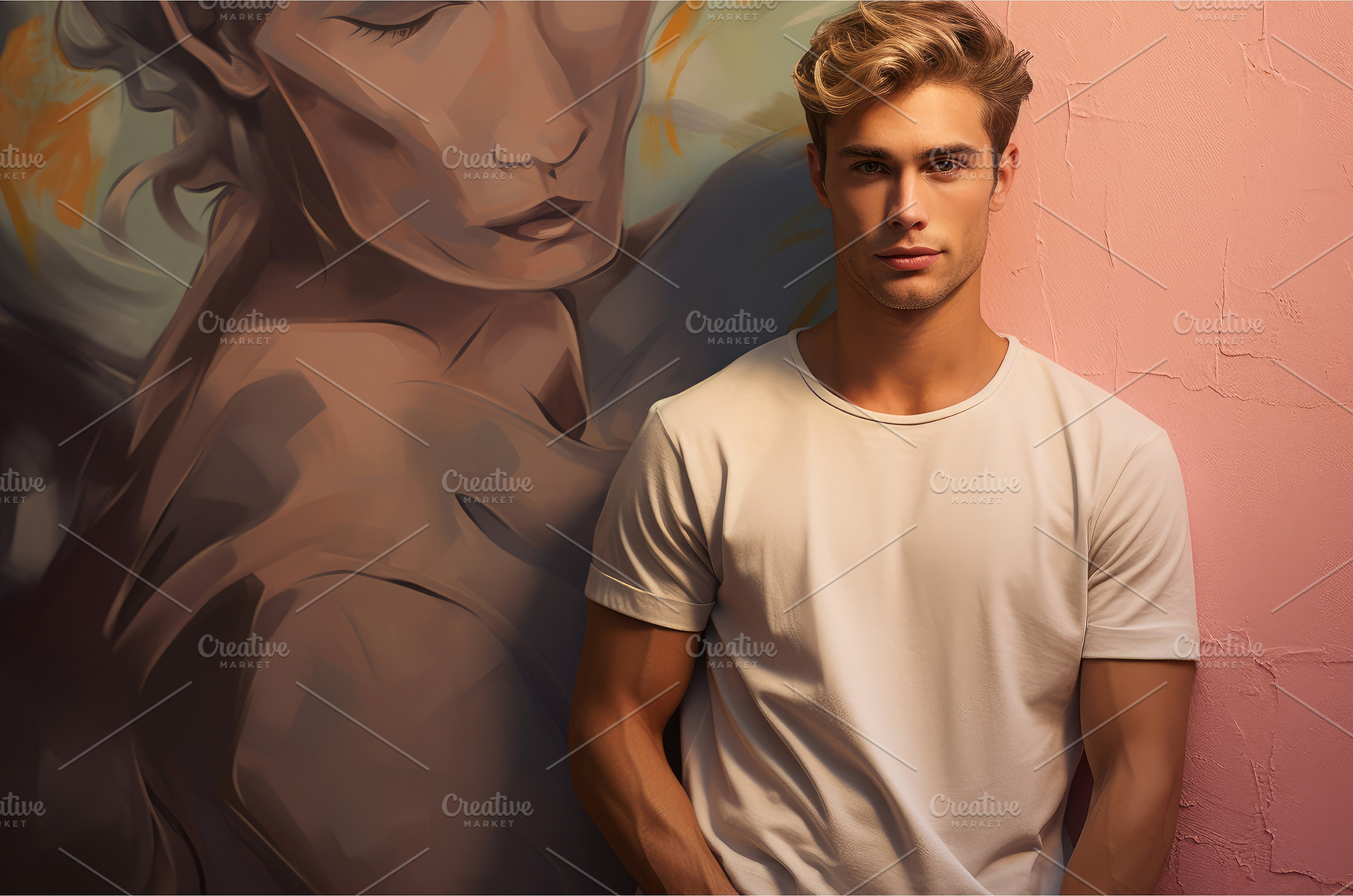 Radiant man casual tshirt sunlight, a Person Photo by Ylivdesign