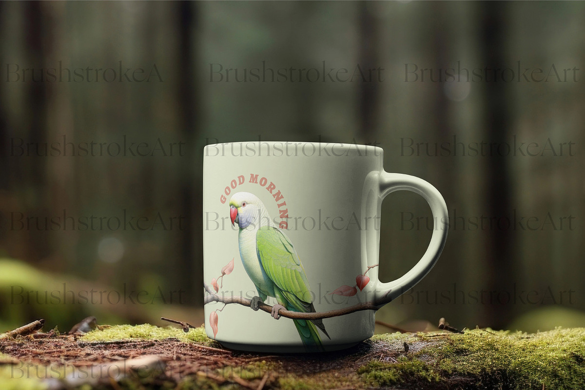 Parakeet Clipart, Macaw Parrot PNG, an Animal Illustration by BrushstrokeArtGB (Photo 9 of 9)