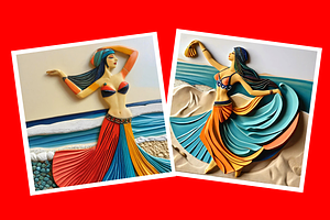 4 Coaster Images Belly Dancers