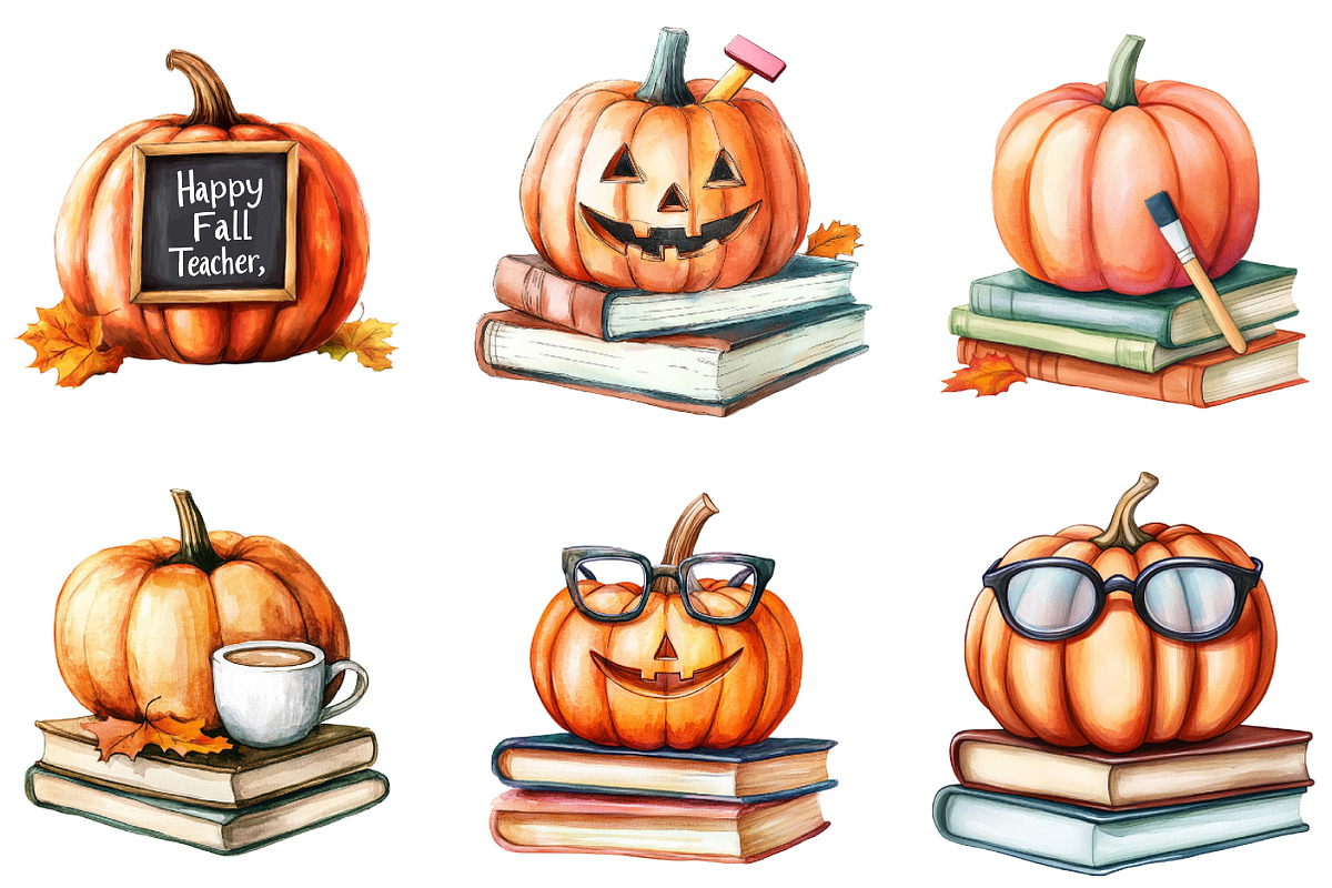 Fall Halloween Book Pumpkin Teache, an Illustration by DreamArtGraphic (Photo 5 of 5)