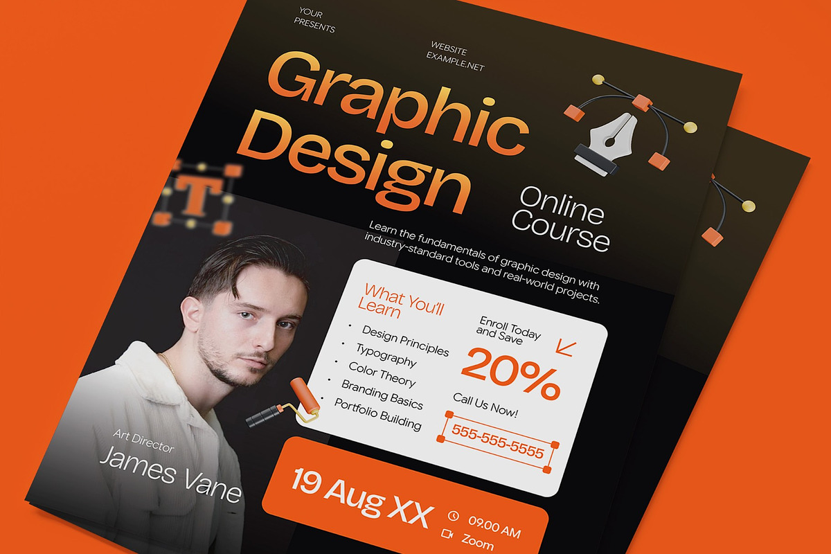 Online Course Flyer, a Flyer Template by graphicook (Photo 2 of 3)
