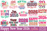 Happy New Year 2026 Svg Bundle, an Object Graphic by DollarSmart (Thumbnail 1 of 4)