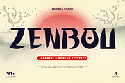 Zenbou - Japanese and Korean Font, a Handwritten Font by Pandeka Studio (Thumbnail 1 of 9)