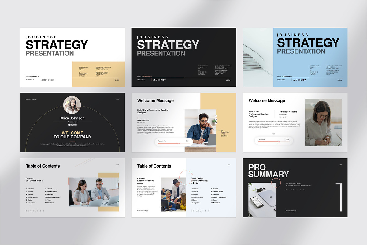 AURA Business Strategy Presentation, a Presentation Template by GoldenPixelStudio (Photo 7 of 30)