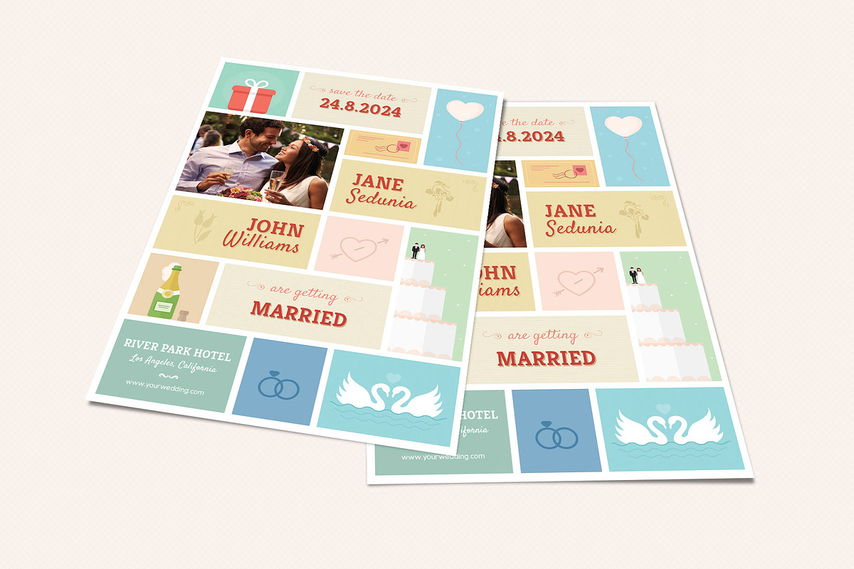 Cute Wedding and Invitation Card V02, an Invitation Template by Sargatal (Photo 4 of 4)