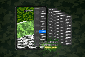 100 + Camouflage Texture Brushes .