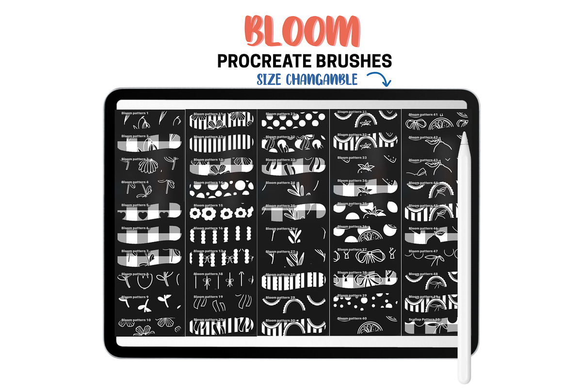 Bloom Procreate Pattern Brushes, a Brushes & More by Brush Lab (Photo 2 of 8)