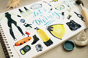 Diving watercolor set, a Texture Illustration by airdynamic (Thumbnail 2 of 6)