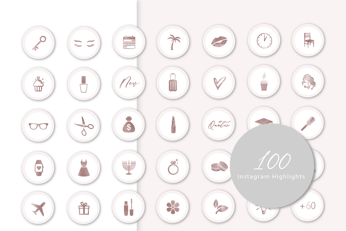Shine and Glitter - Rose gold Pack, a Social Media Template by SilverMintDesign (Photo 2 of 6)