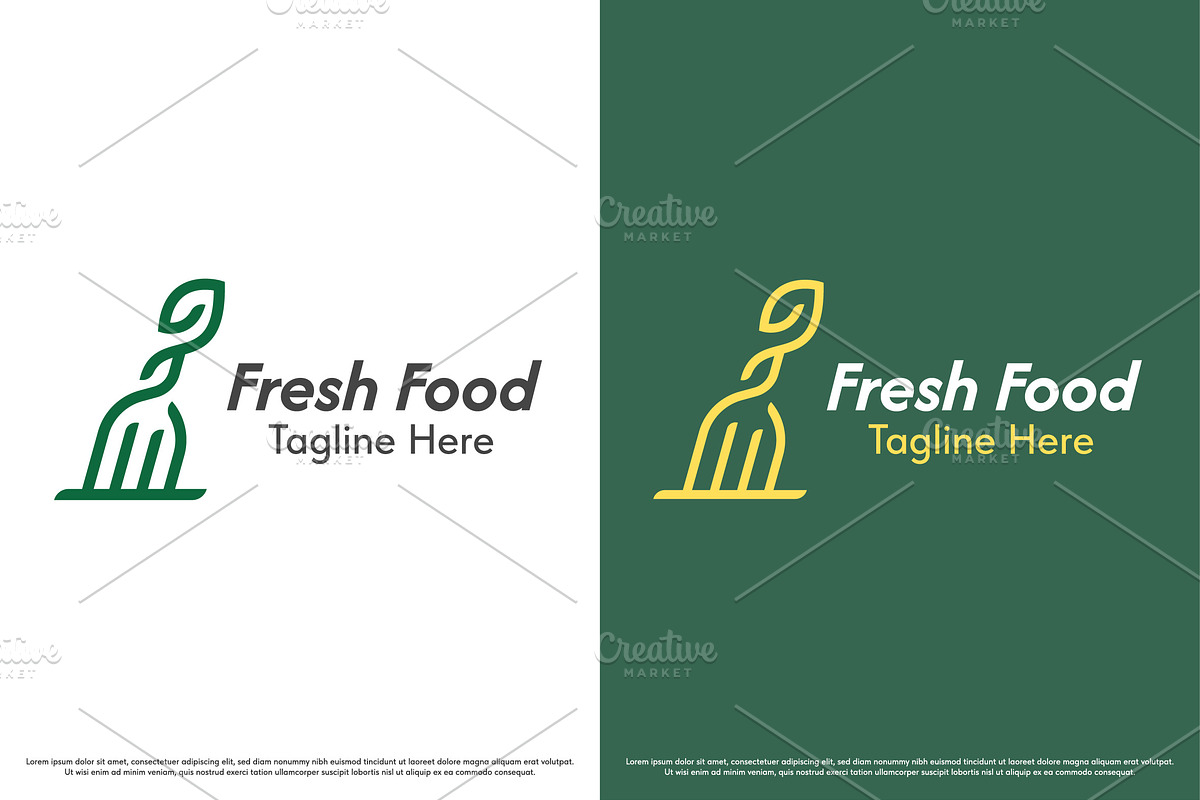 Healthy Food Logo Design Template, a Branding & Logo Template by Morvana Crew