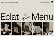 Eclat du Menu: Luxe Dining Mockups, an Advertising Mockup by Made by Attic (Thumbnail 1 of 5)