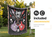 Woven Blanket Mockup Hang, an Apparel Mockup by Mockups Studio (Thumbnail 2 of 9)