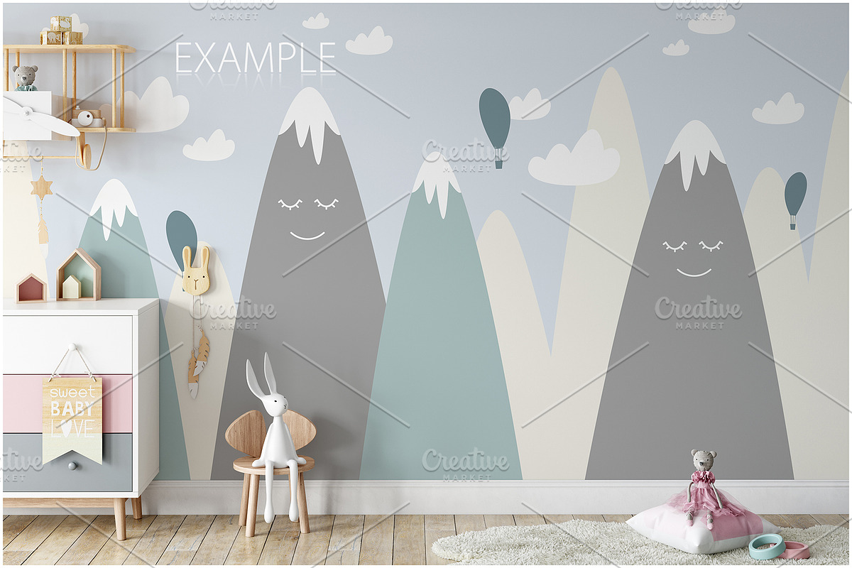Kids Frames & Wall Mockup Bundle - 5, a Print Template by Yuri-U (Photo 4 of 32)