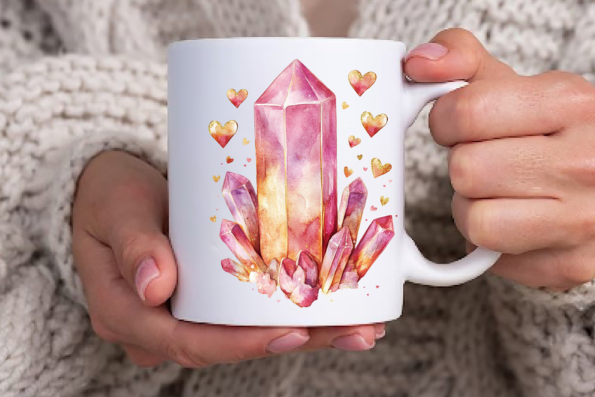 Watercolor Crystals Clipart, an Illustration by Watercolor design (Photo 2 of 6)