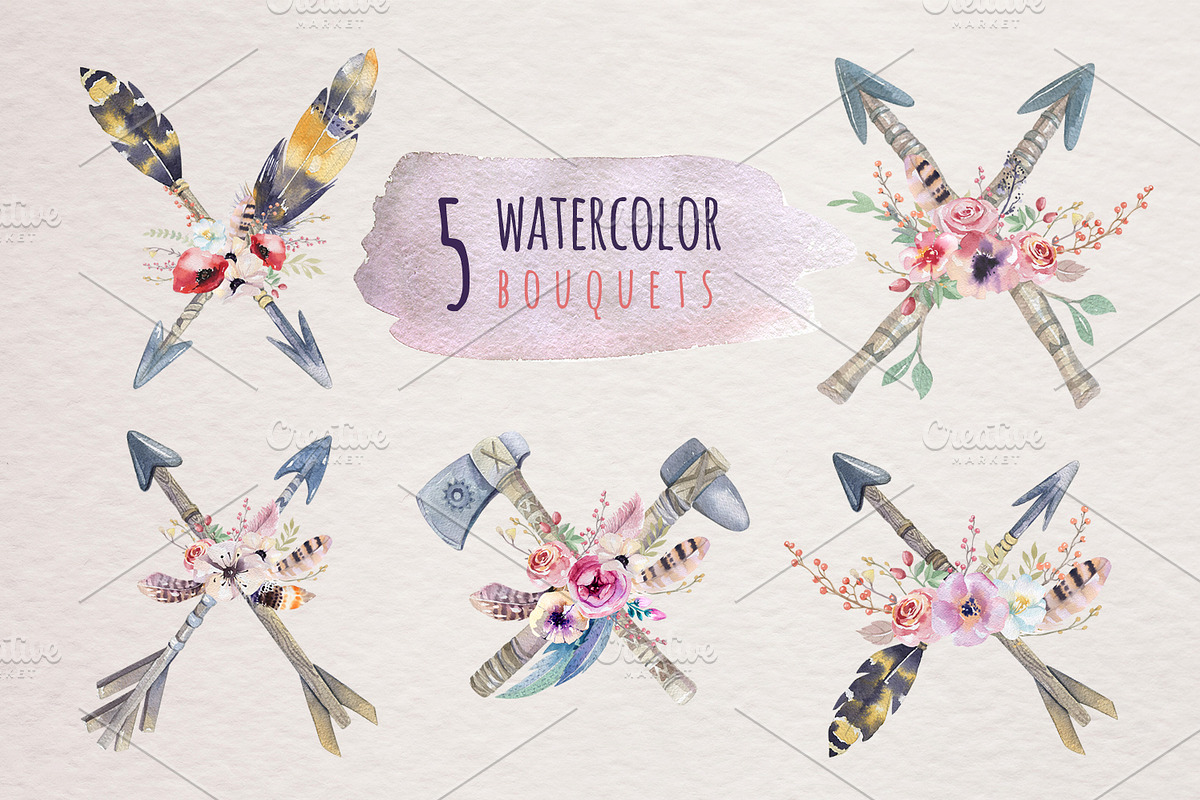 Watercolor floral set II, a Decorative Illustration by Peace ART (Photo 4 of 5)